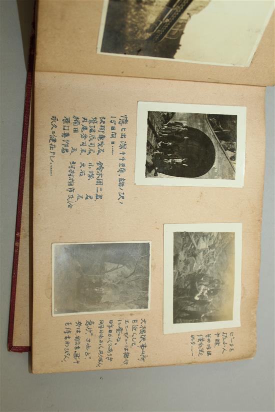 An album of Japanese WWII military photographs, overall 8.5 x 5.75in.